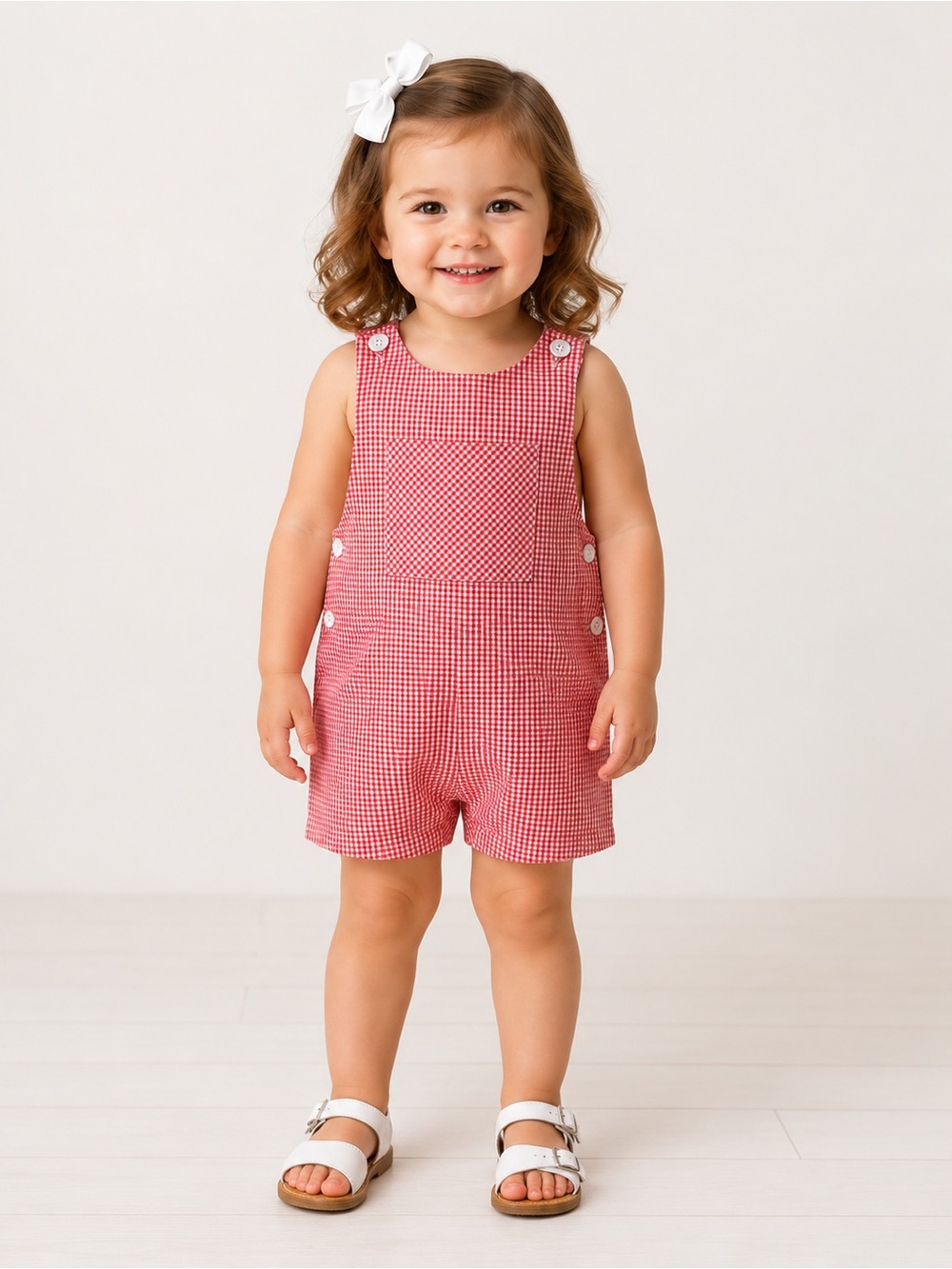 Edgehill Collection Baby Gingham Romper, Size 124М Cotton